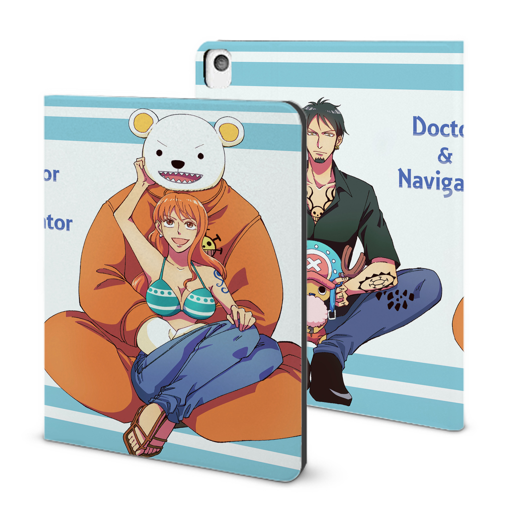（画像用） ワンピース ONE PIECE IPadケース ペンホルダー付き ブックスタイルデザイン